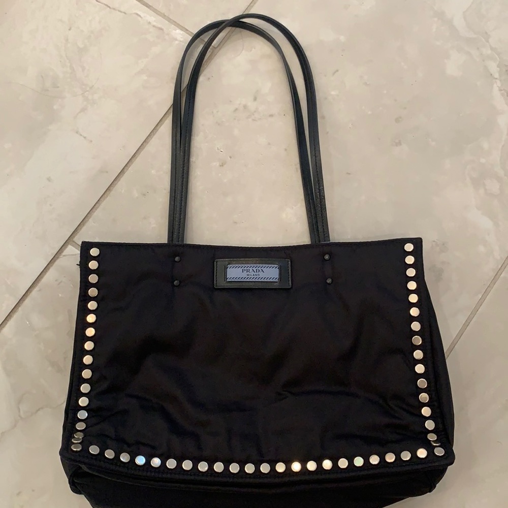 Prada Tessuto Etiquette black nylon tote